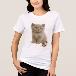 British Shorthair and Yarn Ball Bliss Tri-Blend Shirt