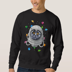 British Shorthair Astronaut Deep In Space Cosmic U Sweatshirt
