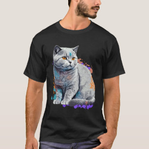 British Shorthair Cat Breed Colourful Mum Lady T-Shirt