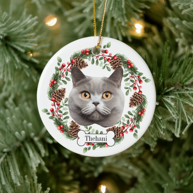 british shorthair cat ceramic tree decoration (Tree)