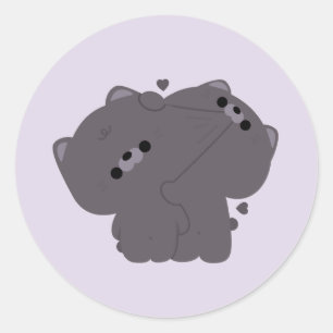 British Shorthair Cat Couple Classic Round Sticker