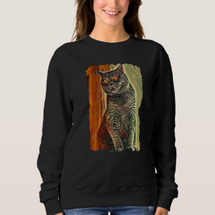 British Shorthair Cat Cute Cats Mom And Cat Dad Sweatshirt