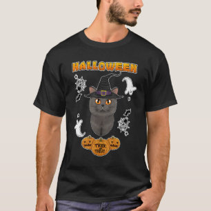 British Shorthair Cat I Happy Halloween T-Shirt