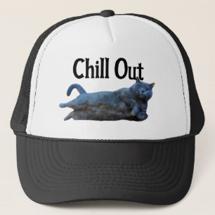 British Shorthair Cat Laying on Side Chill Out Trucker Hat