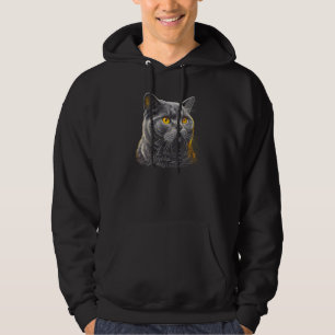 British Shorthair Cat Owner Owners Cats Blue Graph Hoodie