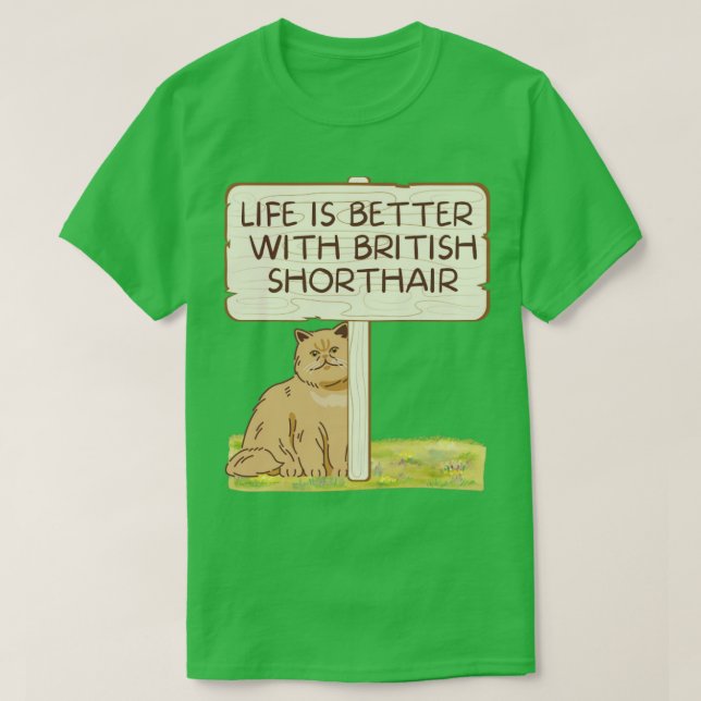 british shorthair cat T-Shirt (Design Front)