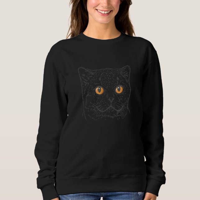 British Shorthair Cat with Copper Eyes Sweatshirt (Front)