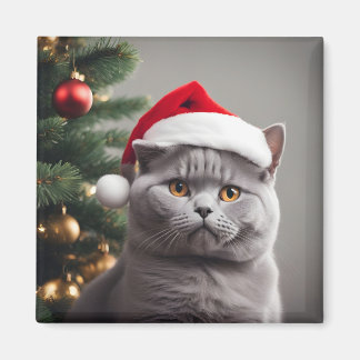 British Shorthair Christmas Magnet