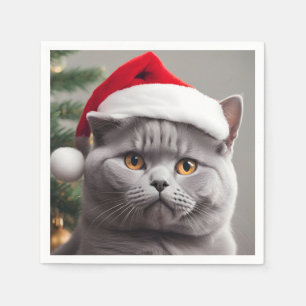 British Shorthair Christmas Napkin