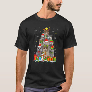British Shorthair Christmas Tree Cat  Decorations T-Shirt