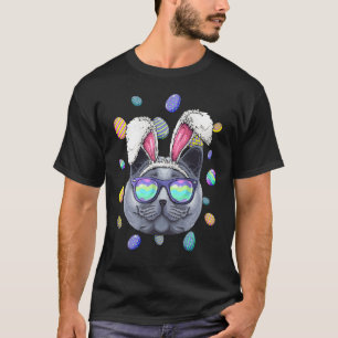 British Shorthair Easter Bunny Ears Cat Easter Egg T-Shirt