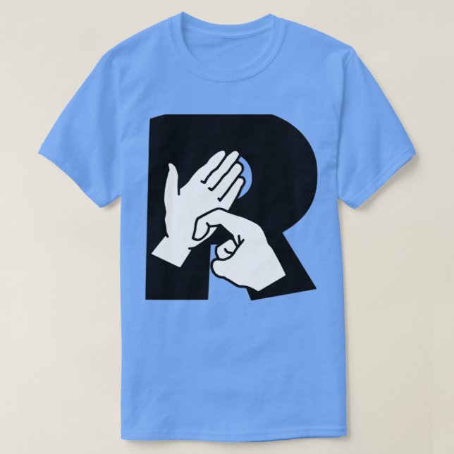 British sign language Letter R T-Shirt (Design Front)