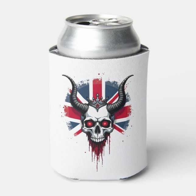 British Skull England UK Flag Premium T-Shirt (1) Can Cooler (Can Front)