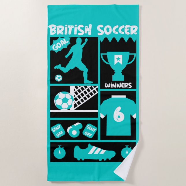 British Soccer  Beach Towel (Front)