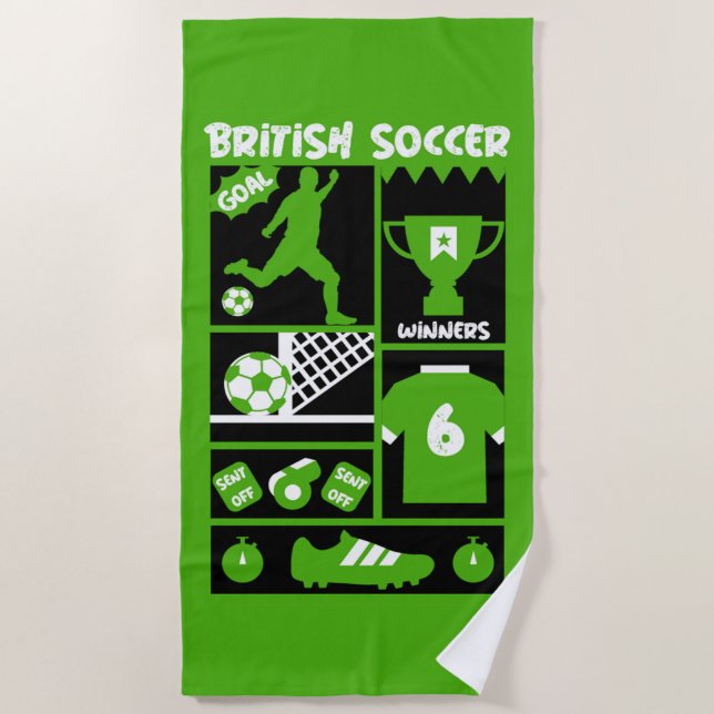 British Soccer  Beach Towel (Front)