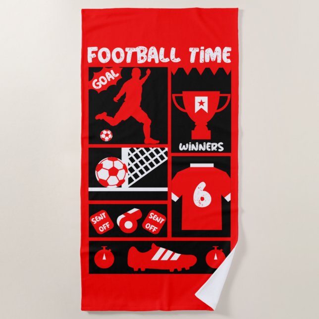 British Soccer Football Beach Towel (Front)