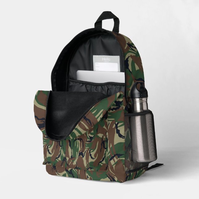 British Soldier Forest Military Camouflage  Printed Backpack (Back Corner Right (Open))