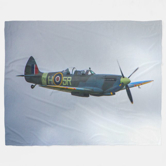 BRITISH SPITFIRE FLEECE BLANKET (Front (Horizontal))