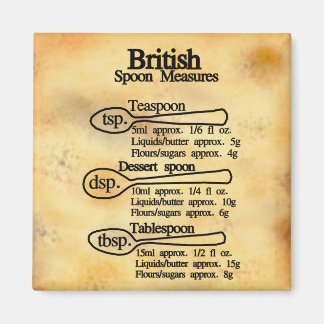 British spoon measures conversions baking magnet