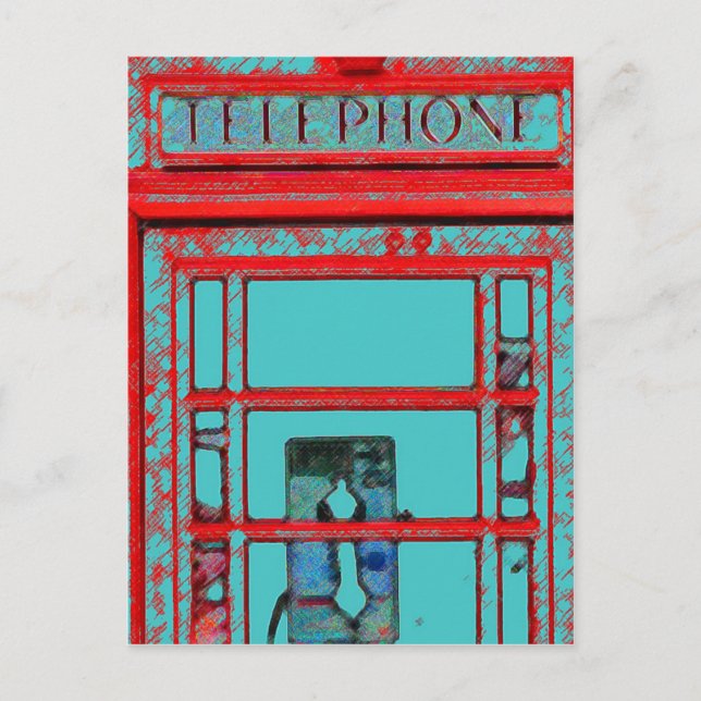 British style telephone booth postcard (Front)