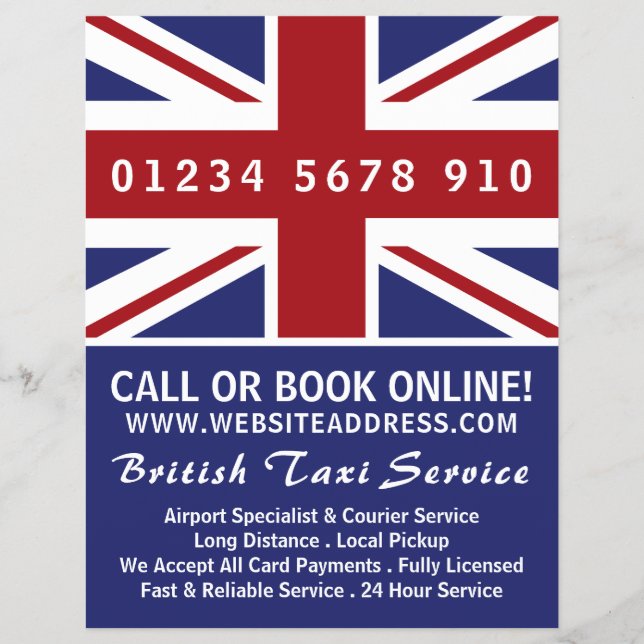British Taxi Firm Flag with Price List Flyer (Front)