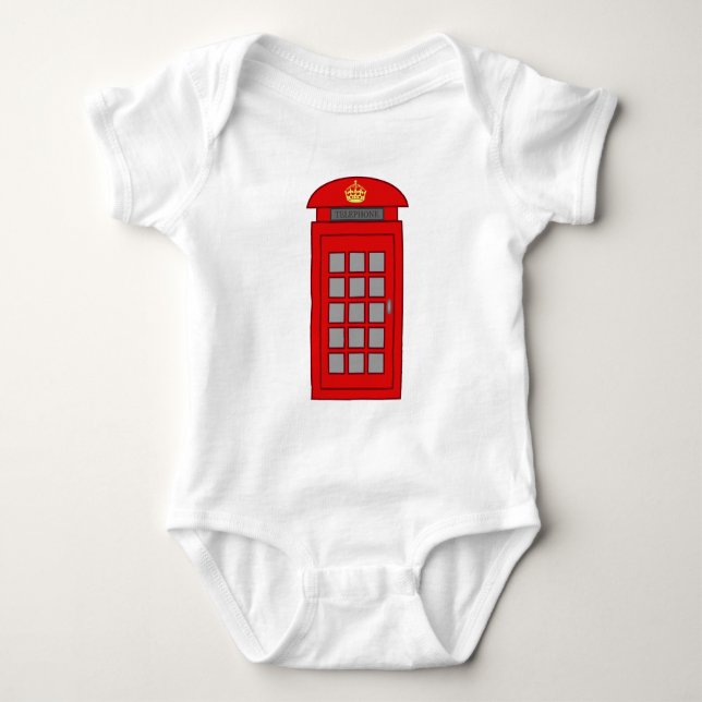 British Telephone Box Baby Bodysuit (Front)