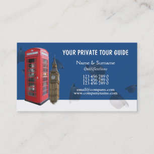 British tour guide tourism business card