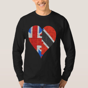 British Trinidadian And Tobagoan Flag Heart T-Shirt