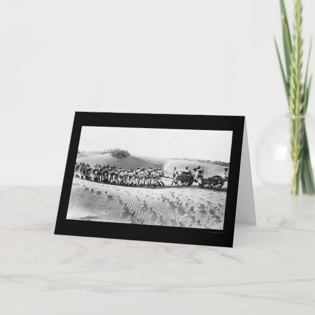 British Troops Pulling a Field Gun 1914 Card (Front)