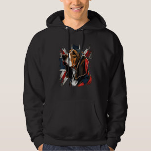 British UK Basset Hound on Great Britain Basset Ho Hoodie