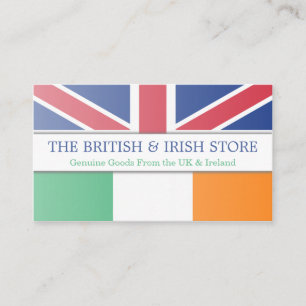 British UK & Irish Flag Customisable Business Card