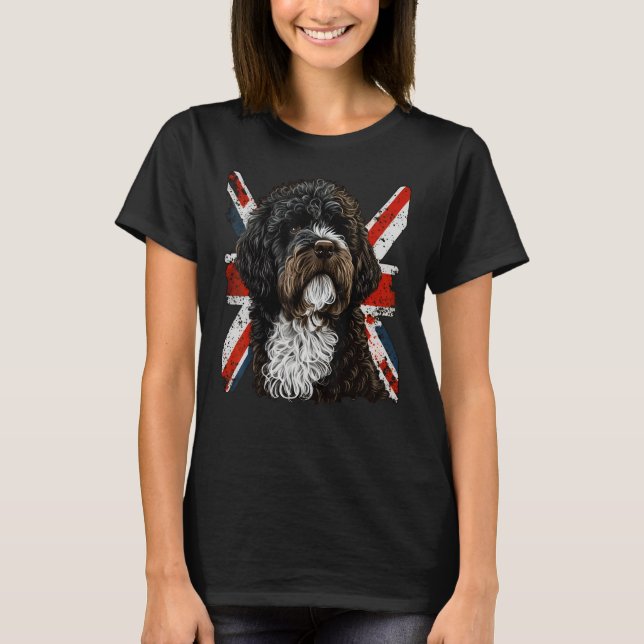 British UK Portie Dog on Great Britain Portuguese  T-Shirt (Front)