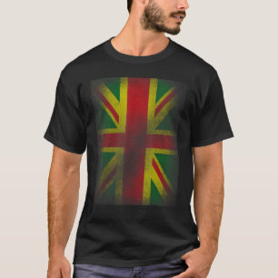 British Union Jack England Jamaica in Reggae Rasta T-Shirt