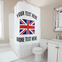 British Union Jack flag bathroom shower curtain