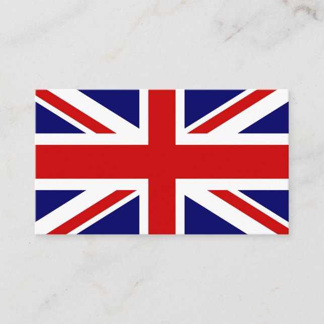 British Union Jack flag business card template (Front)