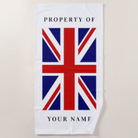 British Union Jack flag custom beach towel