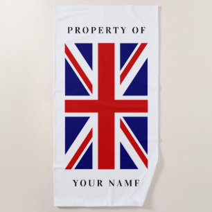 British Union Jack flag custom beach towel