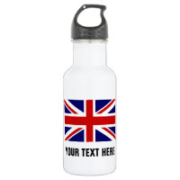 British Union Jack flag custom drink water bottle