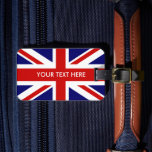 British Union Jack flag custom travel luggage tags<br><div class="desc">British Union Jack flag custom travel luggage tags. Custom patriotic accessories for bags and suitcases. Add your own unique text,  quote,  name,  monogram,  saying etc. English pride. England UK United Kingdom,  GB Great Britain.</div>