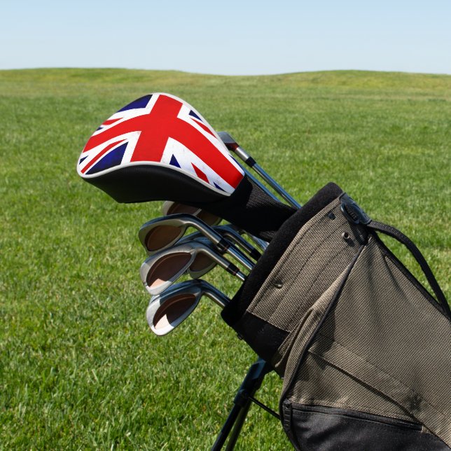 British Union Jack Flag Golf Head Cover (In Situ)