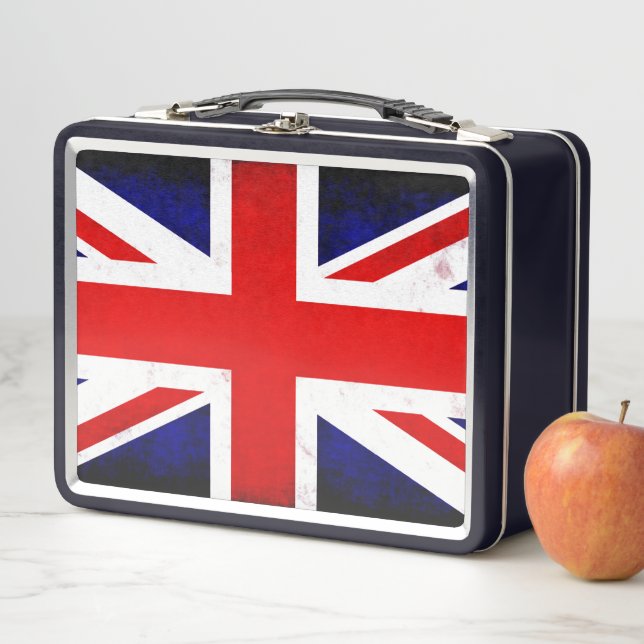 British Union Jack Flag Metal Lunch Box (In Situ)