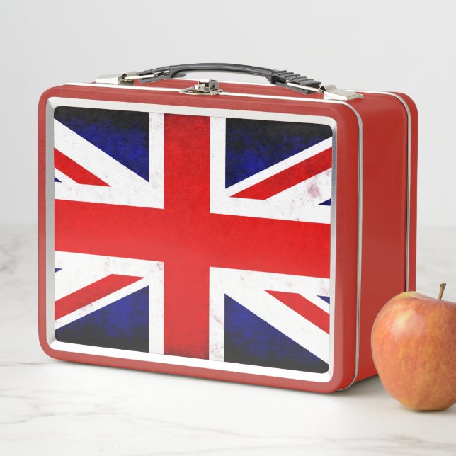 British Union Jack Flag Metal Lunch Box (In Situ)