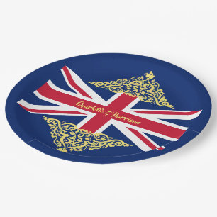 British Union Jack Flag Patriotic Wedding Paper Pl Plate