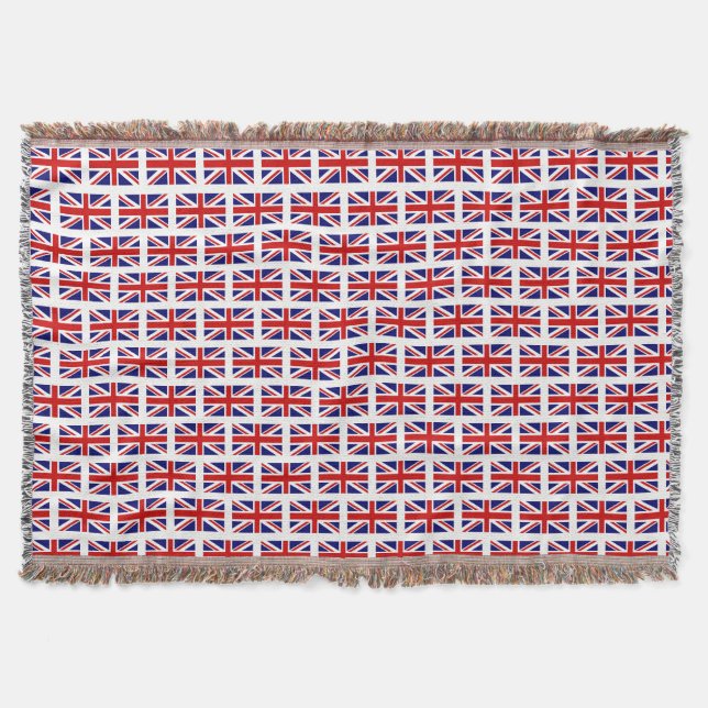 British Union Jack flag pattern throw blanket (Front)