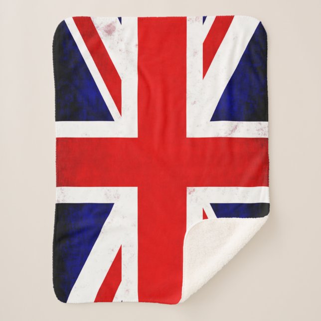 British Union Jack Flag Sherpa Blanket (Front)