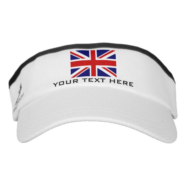 British Union Jack flag sports sun visor cap hat (Front)