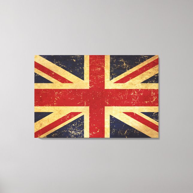British Union Jack Flag Vintage Canvas Print (Front)
