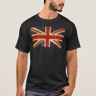British Union Jack Flag Vintage Men's Black T-Shirt