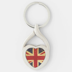 British Union Jack Flag Vintage Metal Keychain
