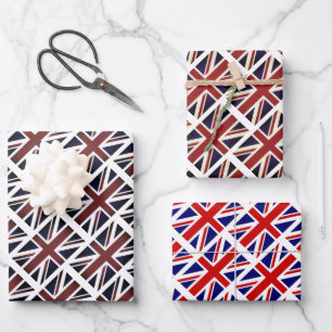 British union Jack flag wrapping paper sheets